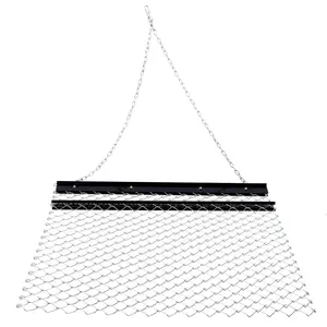 ATV Drag Harrow 4'x5', Chain Harrow for Landscape Leveling or Sod Prepping, Durable UTV Tractor Attachment Seed Harrow for Gravel Driveway, Field, Yard, Farm, Garden Black