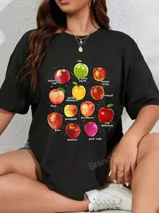 100% Cotton Fall Apple Shirt Funny Apple Picking Orchard Harvest Season T-Shirt