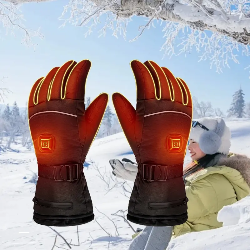 Electric Heated Fishing Gloves, 1 Pair Waterproof Heated Gloves, Outdoor Sports Gloves for Skiing & Motorcycle Riding, Ideal Gift for Men & Women