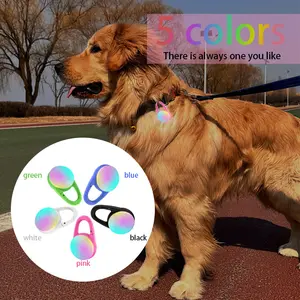 Pet LED Glow Pendant Rechargeable Waterproof Dog Tag Night Walking Anti-Lost Light for Nighttime Safety & Visibility Dog ID Tag with Luminous Warning Light for Pet Owners