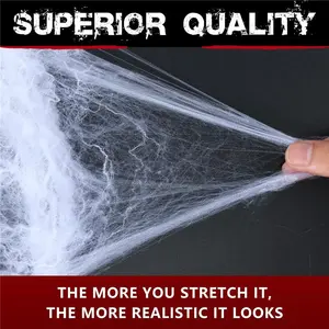 Halloween Spider Web Decorations 1400 Sqft with 150 Fake Spiders, Super Stretchy Cobwebs for Indoor Outdoor Haunted House, Spooky Yard Porch Decor, Creepy Halloween Party Supplies, Scary Fake Spider Webs for Home & Garden, wall decorations, hanging