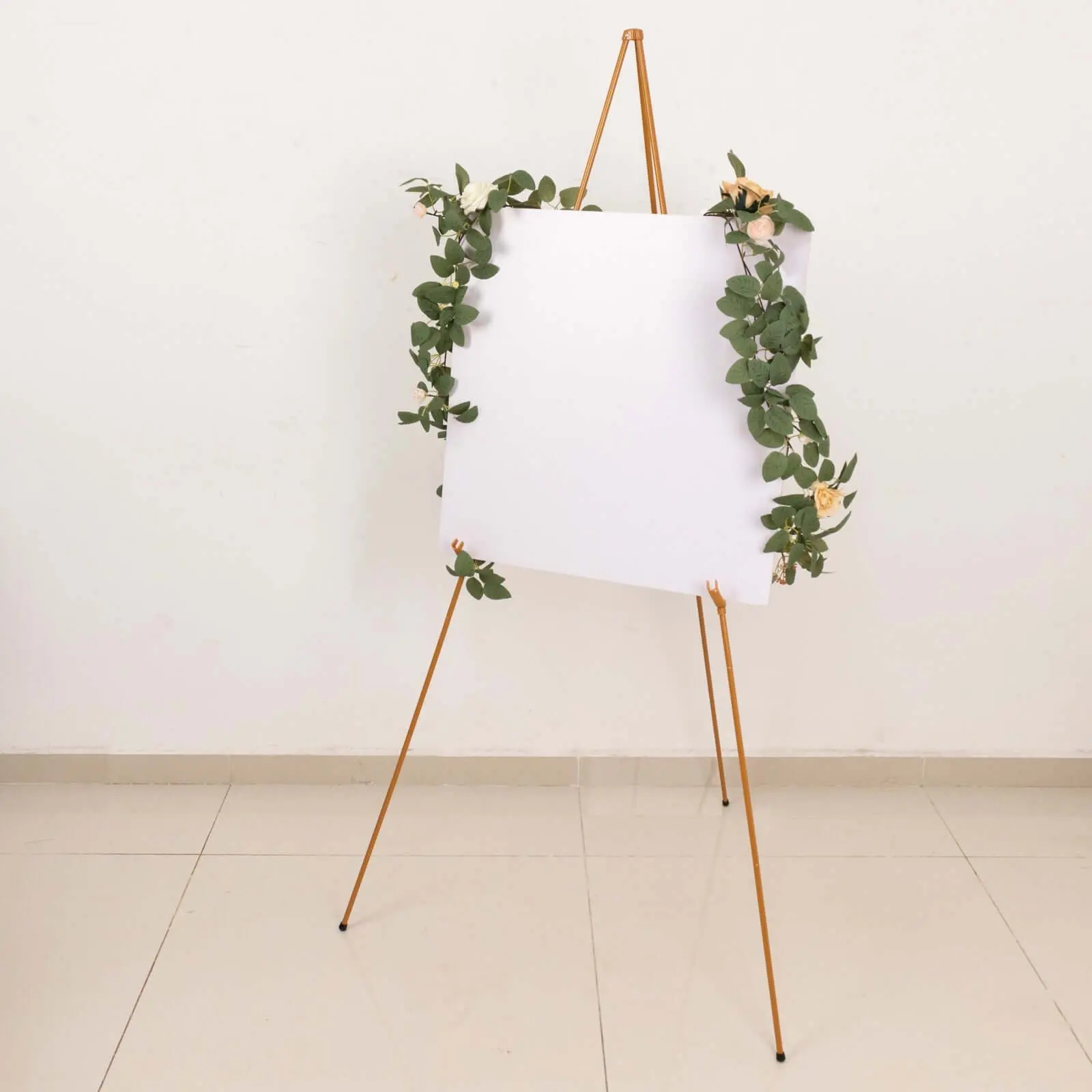 Gold Metal Easel Sign Holder - 3-Leg Collapsible Tripod Stand, 65-in for Dry Erase Boards, Office Presentations, Events