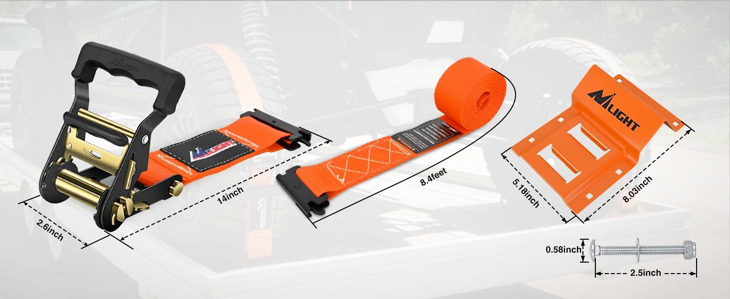 Nilight Wheel Chock Tie Down Kit with 4Pcs-8Pcs E-Track Ratchet System Straps (4500lb Break Strength) for ATV/UTV/SXS, Lawn Mower Trailer Tire Securing, Orange Automotive Exterior Accessory Nilight Wheel Chock Tie Down Kit with 4Pcs-8Pcs E-Track Ratchet System Straps (4500lb Break Strength) for ATV/UTV/SXS, Lawn Mower Trailer Tire Securing, Orange Automotive Exterior Accessory