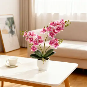 1pc Spring And Summer Artificial Phalaenopsis Orchid Potted Plant, Eco-Friendly Small Potted Plant For Home Wedding Photography Props, Home Decorative Potted Plant, Spring Decorative Flower Pot