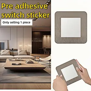 1pc Solid Color Square Switch Frame Wall Sticker, Modern Switch Panel Film, Home Decoration Socket Cover Plate, Suitable for Modern Home Decoration
