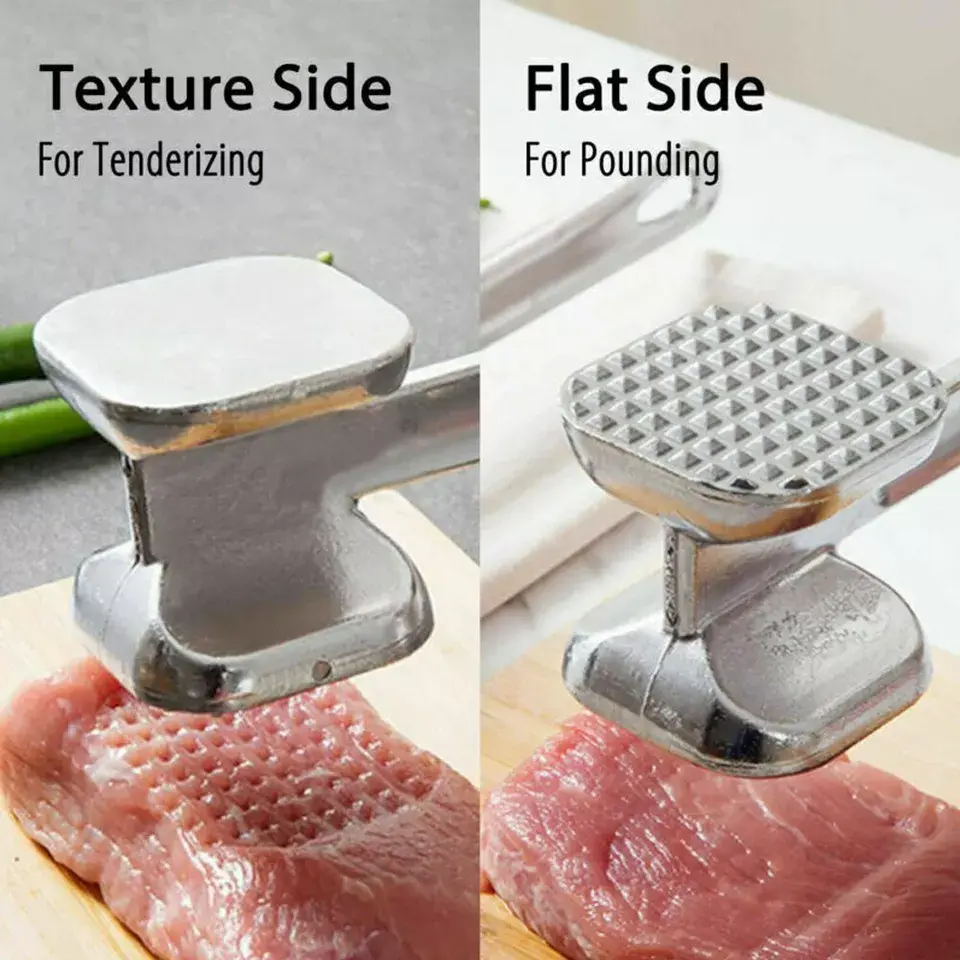 Double Side Beef Steak Mallet Pounder Meat Tenderizer Hammer Tongs Kitchen Tool Utensils