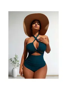 Teal Blue High-Waisted Bikini for Summer Vacations,Beach Day Ready!Flattering for Summer.
