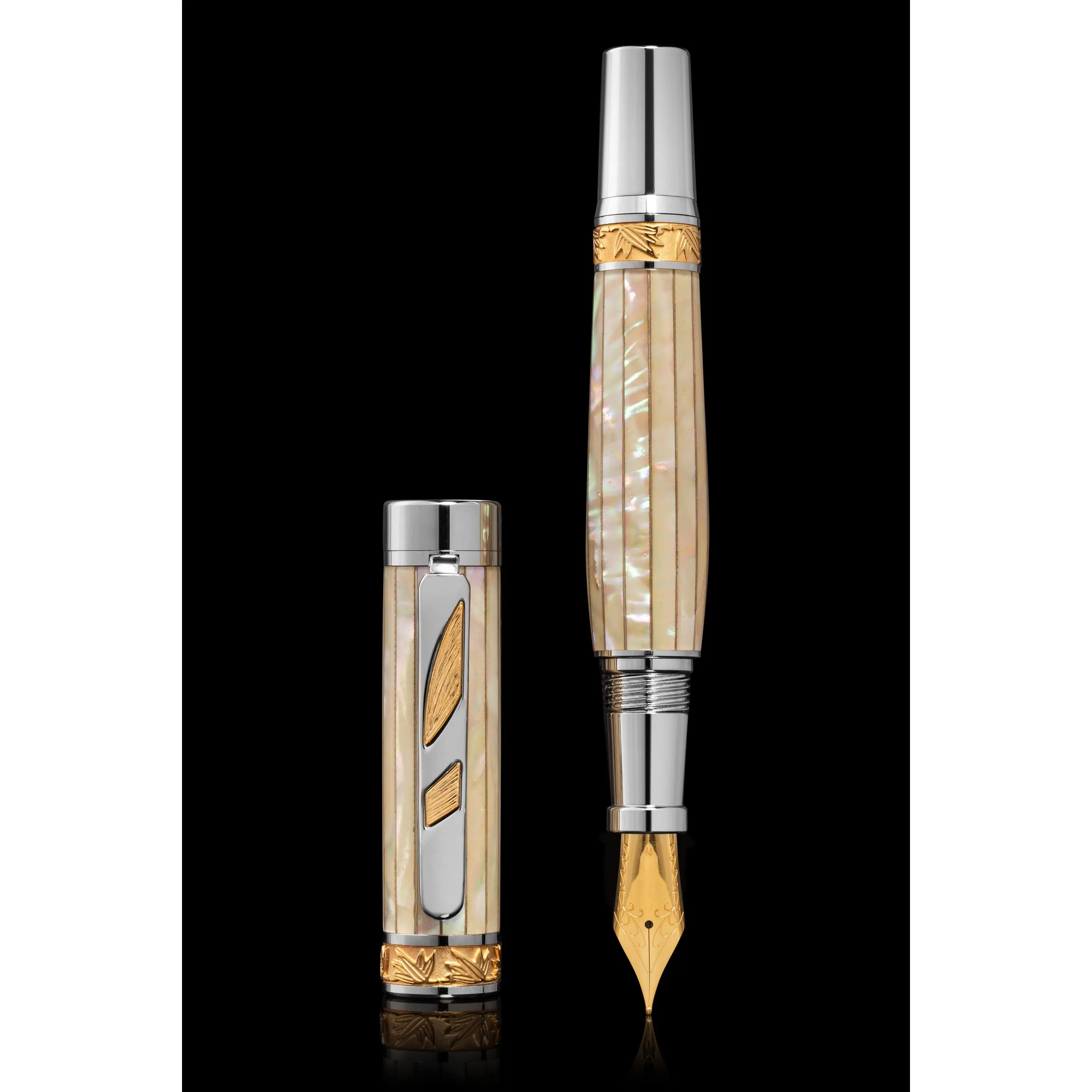 Pitchman Rainmaker White Mother of Pearl Fountain Pen