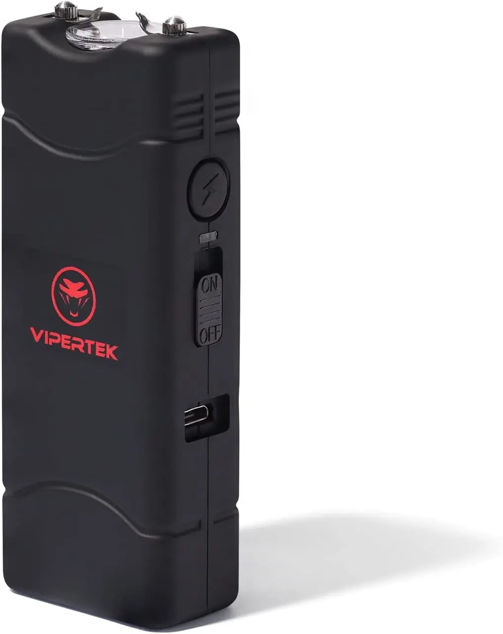 VIPERTEK VTS-881 Rechargeable LED Flashlight Torch - Compact 120 Lumens, Rubberized Grip, Black, for Home Improvement, Outdoor Illumination