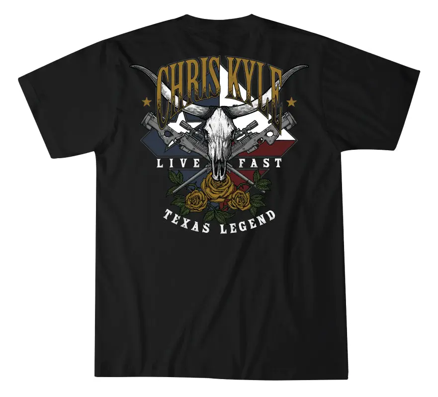 Howitzer Men's Chris Kyle Odessa US Pride Veterans T-Shirt - 100% Cotton Casual Military Graphic Short-Sleeve Pull-On Tshirt, Refer to Sizing Chart, Original