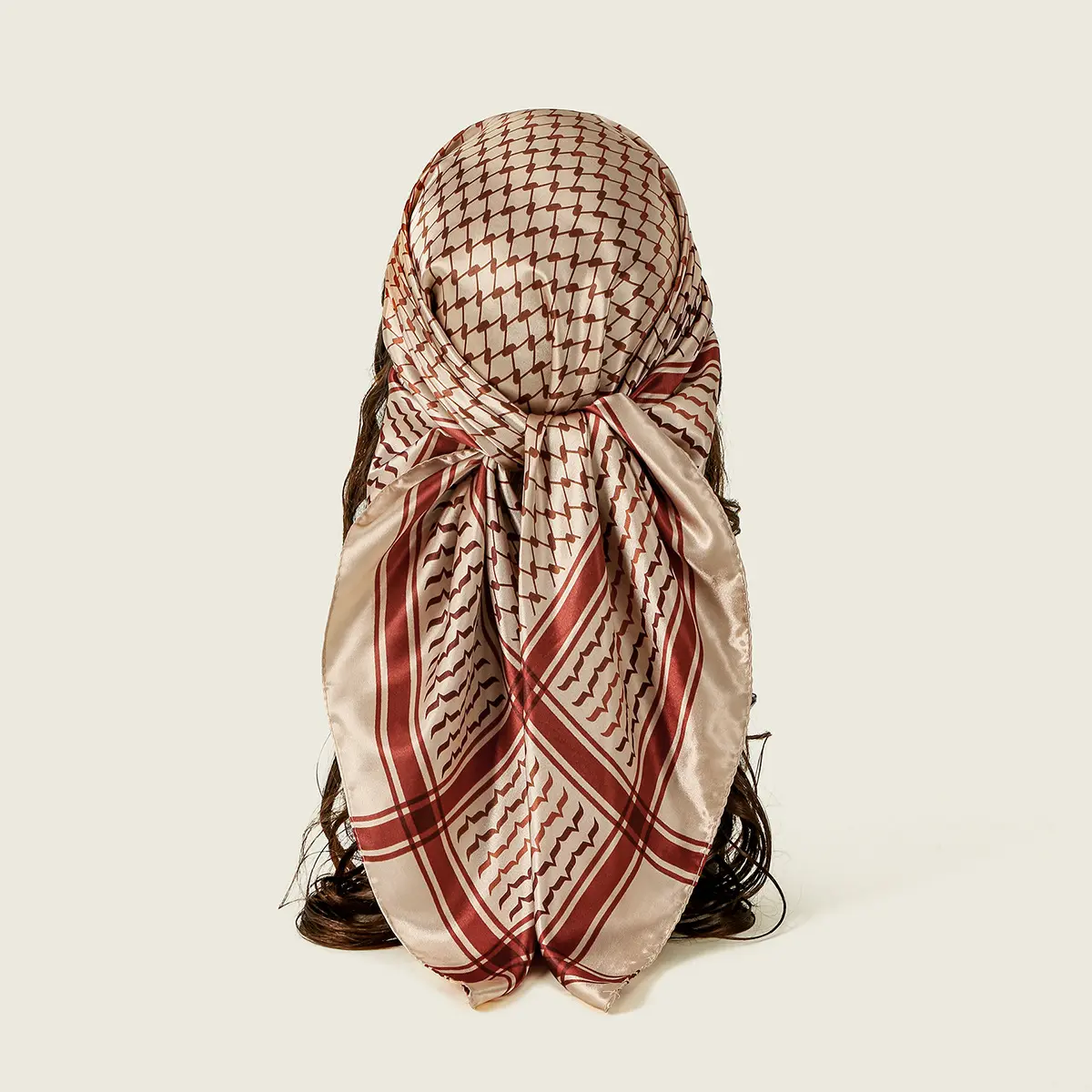 Houndstooth Silk Shemagh Scarf for Men and Women, Square Tactical Head Wrap, Neckkerchief Accessory Gift, Men's Accessories, Accessories For Women