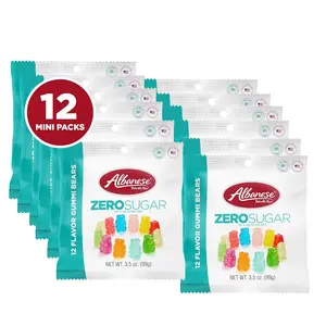 World's Best Zero Sugar, 12 Flavor Gummi Bears, Candy, 3.5 Ounce (Pack of 12), Individually Wrapped Soft & Chewy Candy Snacks