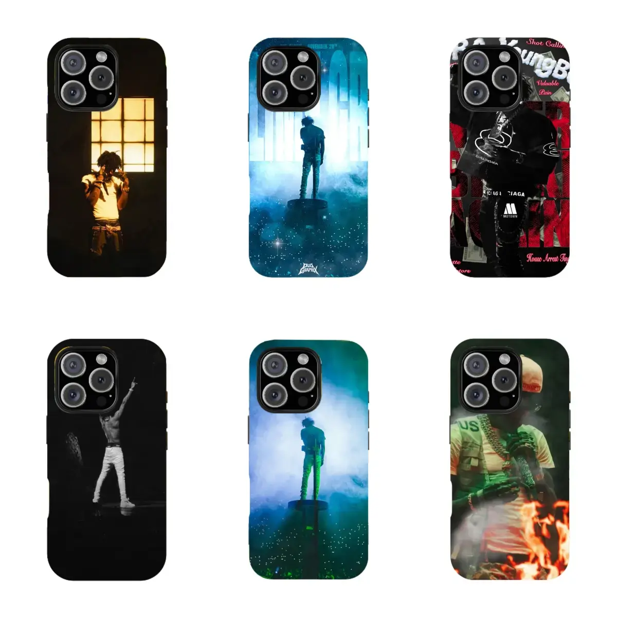 YoungBoy Never Broke Again Vintage Retro Collage Smartphone Case - Matte Non-Transparent Shockproof Hard Cover, Handheld Cellphone Accessory with Protection, Wireless-Friendly for iPhone 17 Air,16 Pro Max,15,14,13,12,11 Plus, Casing