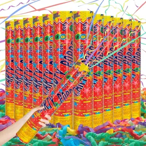 12Inch Multicolor Biodegradable 12Pack Confetti Cannon Party Streamer Shooters for Weddings Birthdays Graduations Baby Showers Christmas New Year Celebrations