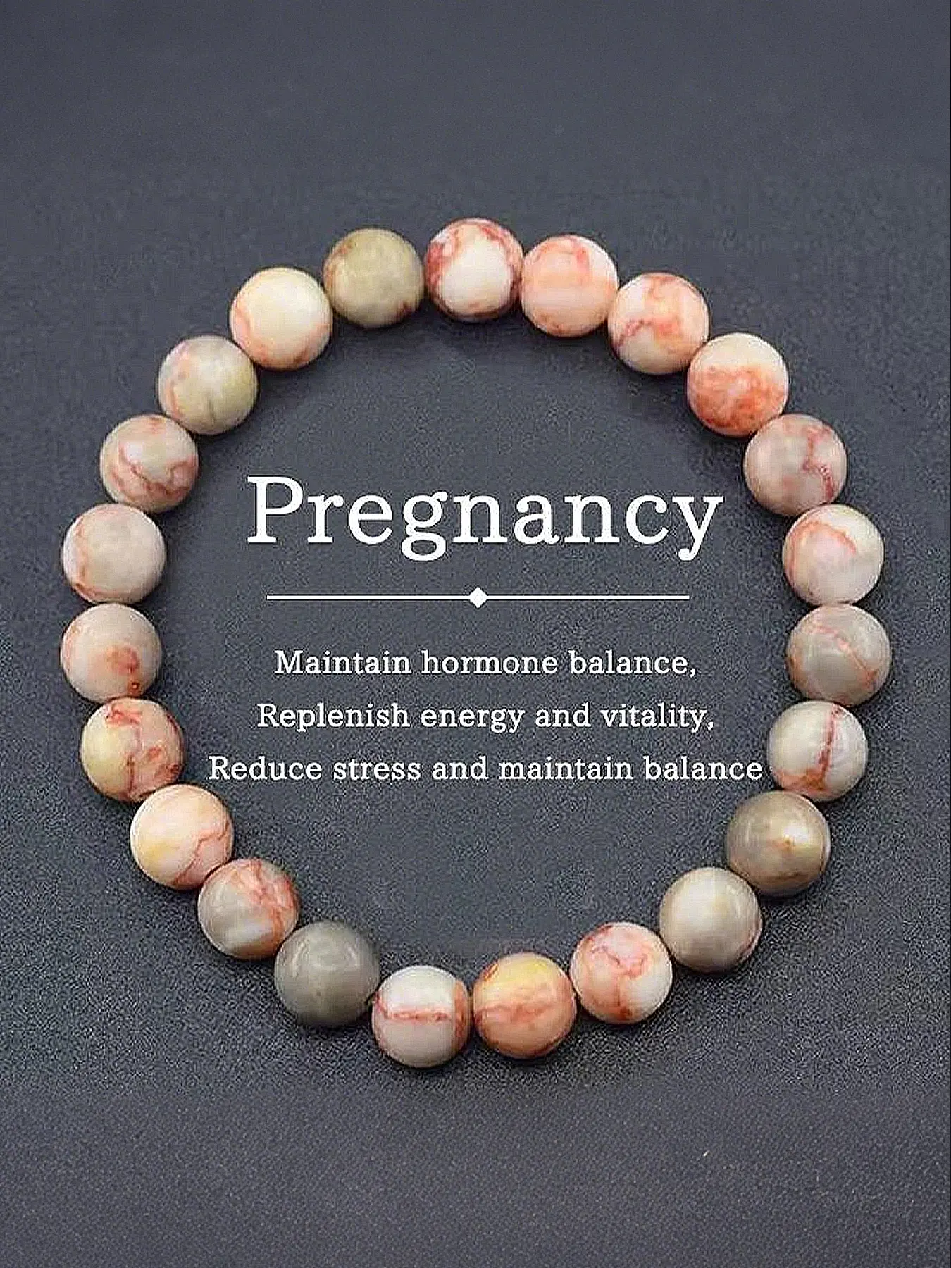 Natural Crystal Stone Bracelet 8mm, Balances Hormones, Enhances Energy and Vitality, Reduces Stress, Relief Bracelet, Gift Choice, Casual Occasion
