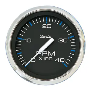 Faria Chesapeake Black 4" Tachometer - 4000 RPM (Diesel) [33742]
