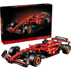 Valentine's Day Ferrari SF-24 F1 Lego Set - Couple Building Kit, Model Car Kit for Racing Fans, exquisite die-cast collectible model, ideal gift and decorative item for enthusiasts.