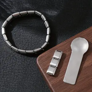 Elegant Stainless Steel Bracelet Kit - 9mm Modular Links with Assorted Charms & Opening Tools, DIY Handmade Jewelry Gift, Sleek Modern Design, Charms for Bracelets
