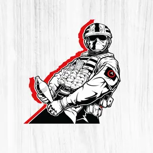 Dark Tactical Soldier Molotov Sticker, Urban Warfare Aesthetic Decal for Laptop Car Street Style Gift