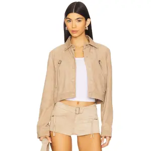 LAMARQUE X Revolve Luna Cropped Jacket in Sand