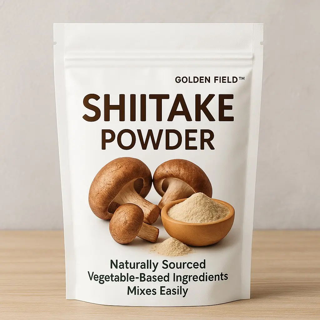 Golden Field Shiitake Powder 6.35oz - Naturally Sourced Vegetable-Based Ingredients Mixes Easily for Cooking & Brewing