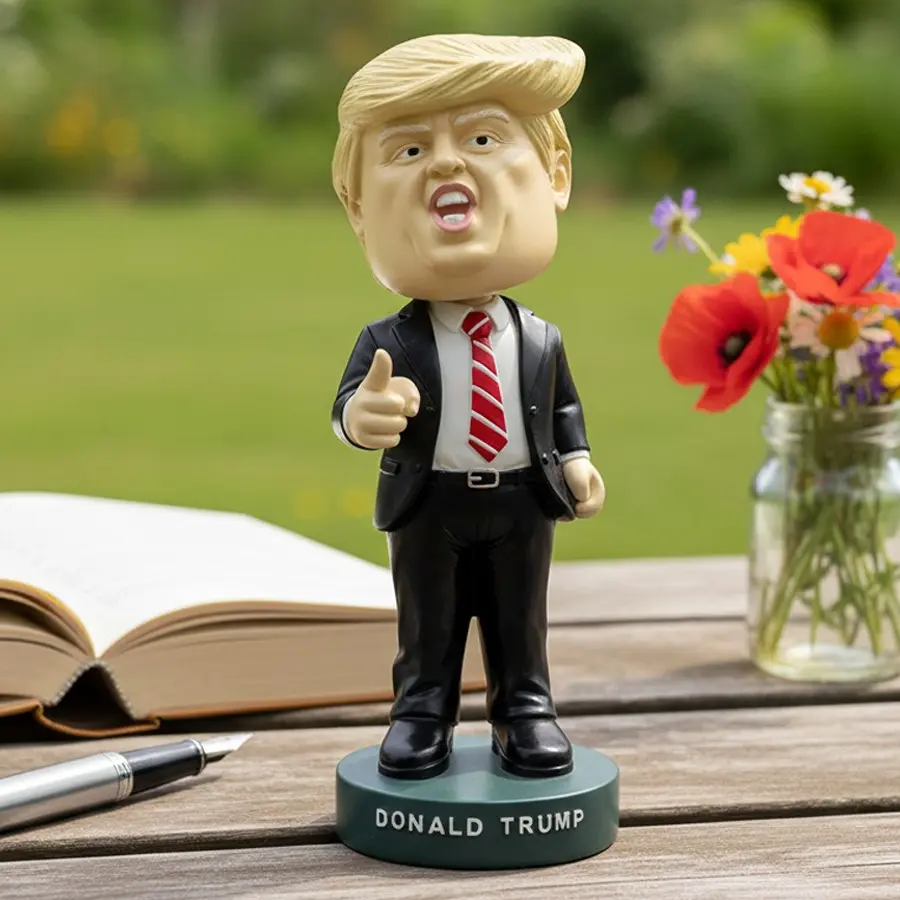 Donald Trump Talking Bubble-Head Figurine - High-Quality Resin Hand-Painted Collectible, Decorative Pieces, Figurine Decoration for Desk/Office, Patriotic Gift for Trump Supporters, Collectible Figurines, Decorative Pieces Figurines