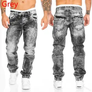 Men's Black Stretch Denim Jeans Casual Business Cotton Trousers Regular Fit S-XXXL Fashion High Waist Low Wash