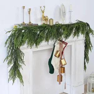Realistic Touch Norfolk Spruce Garland, 5 Feet Long Artificial Christmas Decor, Vine Winter Branches, Decorative Greenery, Indoor Outdoor Use