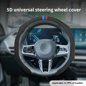 Name Nappa Leather Steering Wheel Cover Ultra Thin Breathable Sweat Free Stylish Anti Slip Design Universal Fit Easy Install Summer Essential Black 5D Universal Fit quick turn non-slip grip ultra-thin all-season use decorative touch protector anti-slip