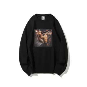Retro Squirrel Iced Coffee Shirt, Graphic Tee, Funny Animal Meme Top, Graphic Sweatshirt, Long Sleeve Tops, Unisex Sweatshirts