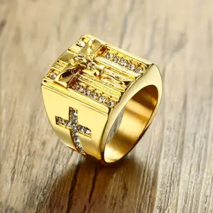 1pc Cross Casting Ring for Men, Suitable for Daily Wear, Party, Prayer, Meaningful Jewelry Gift for Anniversary, Birthday