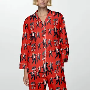 Dancing Trump Pajamas Set, Funny Trump Christmas Pyjamas, Trump President Sleepwear, Republican Xmas Gift For Family, Trump Won