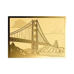 Golden Gate Bridge 1/1000 oz Gold Medal in Card