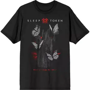 Sleep Token Butterflies Band T-Shirts Menswear Top , Graphic Tee Cotton Full Size Color Fabric Medium Tshirt