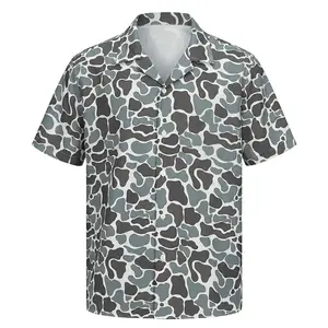 Men's Duck Hunting Camo Hawaiian Shirt - Summer Casual Button-Up, Tropical Hunting Wear, Group Vacation Outfits, Gift for Hunter, S-5XL