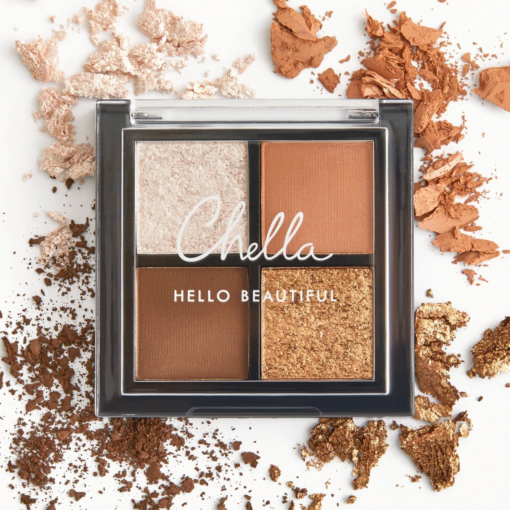 La Vie Neutral Eyeshadow Palette, Travel-Size Powder Kit with 4 Blendable Matte & Pearl Shades for Day to Evening Looks, Oil-Infused for Lasting Moisture, Compact, Radiant, Coconut, Vegan, Makeup Tutorial, Hydrating, Buildable, Cosmetic, Smooth, Moisturiz
