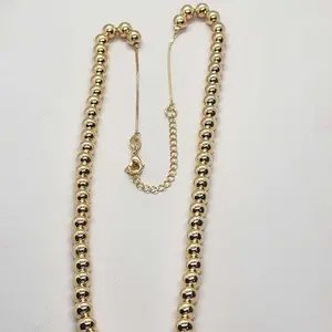 Brand New   Brazilian 18k Gold Filled Beaded Necklace