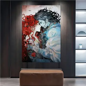 Rustic Wooden Framed Canvas Art Poster - Persephone and Hades Love Romance, Greek Goddess and God Mythology Print, Matte Wall Art for Bedroom, Living Room, Home Office Decor, Poster, Room Decor