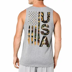 Camo Military American Flag USA Tank Top, Patriotic 4th Of July Outfit, Hunting Outdoor Camping Fishing Wear, Summer BBQ Fireworks Adventure Clothing