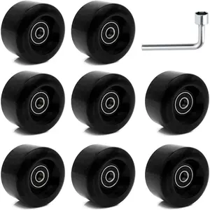 8 Pack 82A 58x32mm Roller Skate Wheels with Pre-Installed Bearings, Replacement Wheels for Indoor Outdoor Double Row Quad Skates, Skating Accessories