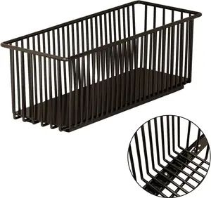 Garvee Set of 2 High-Quality Carbon Steel Extendable Wardrobe Organizers with Pull-Out Baskets, Durable and Smooth Sliding for Kitchens, Bathrooms, and Under Sinks
