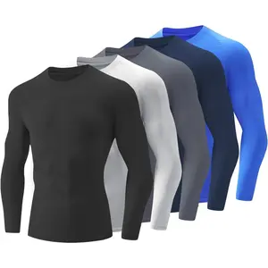 Thermal Compression Shirt Long Sleeve for Men 1,3 or 5 Pack Athletic Base Layer for Basketball Running