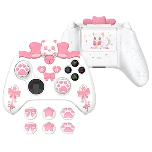 PlayVital Cute Sweetheart Kitty Silicone Case Cover for Xbox Series X & S Controller (Xbox Core Wireless Controller) - White