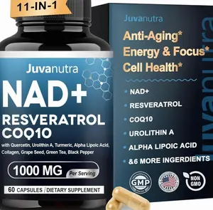 NAD Supplement 11-in-1 Extra Strength – Liposomal NAD with Resveratrol, CoQ10, Urolithin A, ALA & Turmeric – Supports Anti-Aging, Cellular Repair, Energy & Focus – for Women & Men – 60 Capsules
