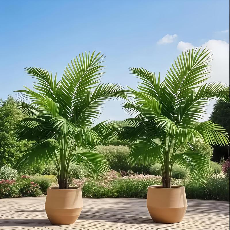 2-Pack Artificial Large Palm Trees, 2.69 Feet, Realistic Touch, Artificial Plants, Indoor Outdoor Decor, Perfect for Home Garden Office, Plastic Material