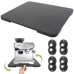 360° Rolling Tray Bamboo Appliance Slider, Appliance Sliders for Kitchen Appliances Sliding Tray for Coffee Maker Appliances Mat Easily from Under The Cabinet
