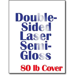 Double Sided Semi Gloss Cardstock for Laser Printers - Thick 80lb Cover (216gsm) - 8-1/2" x 11" (50 Sheets)