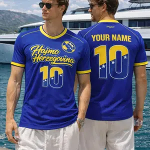 2 Design Bosnia Herzegovina Soccer Jersey, Custom Name Number Mesh Soccer Jersey