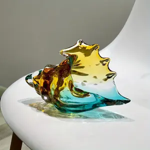 1pc of Glass Conch Shell Decoration, a Glass Art Figurine, Coastal-Themed Home Decor Featuring Seashells, a Navy Blue Conch Statue Ideal for Living Rooms, Desktop Storage, And Suitable for Bedrooms, Entryways, And Offices
