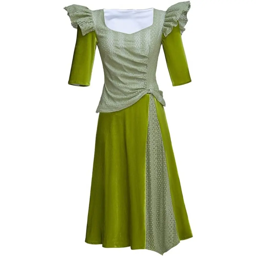 Women's Hadestown Persephone Musical Theme Vintage Green Full-Length Flowing Cut Polyester Gown - Elegant Comfortable Theater Costume for Special Occasions, 2XL, 3XL, Women's Special Clothing